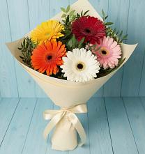 Букет цветов из:  Герберы #REPLACE_PRED# Григорово Новгородская область