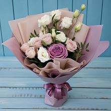Букет цветов из:  Розы и Лизиантусы #REPLACE_PRED# Григорово Новгородская область