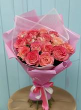 Букет 15 Розовых роз Равель #REPLACE_PRED# Григорово Новгородская область