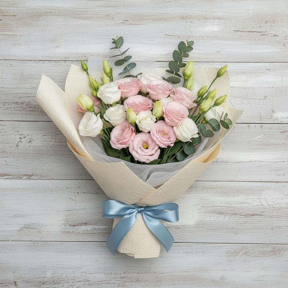 Букет цветов из: Лизиантусы в Григорово Новгородская область